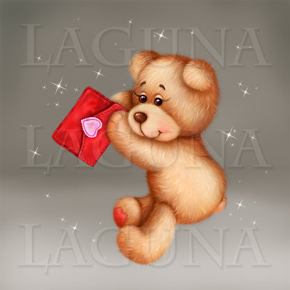 Teddy Bear with Love Letter