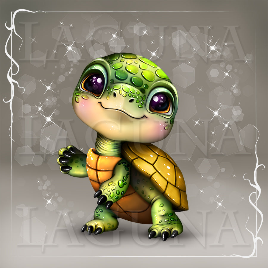 Cute cartoon tortoise.