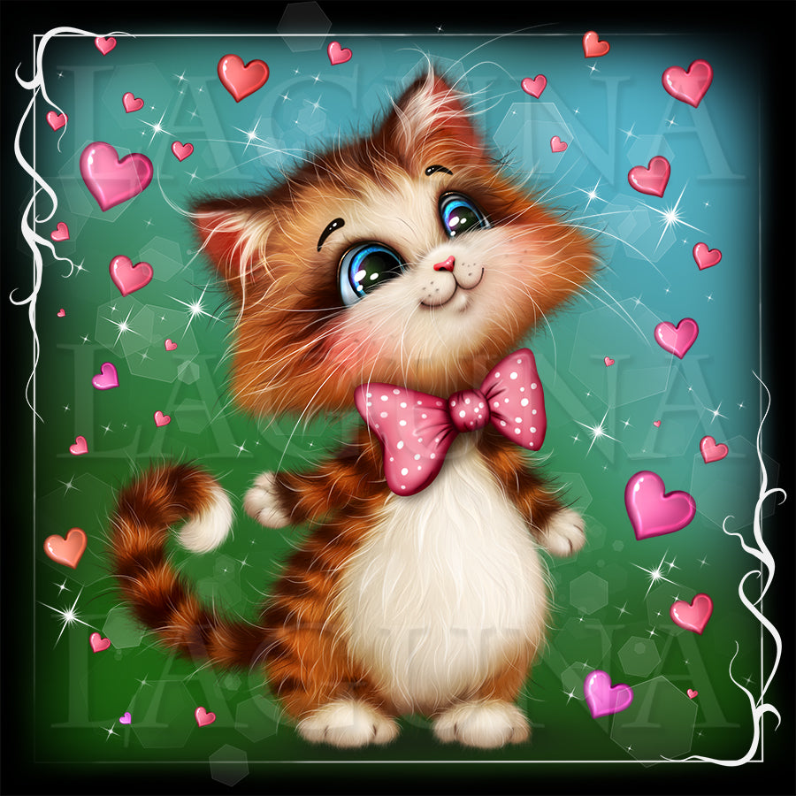 Valentine Kitty in Hearts
