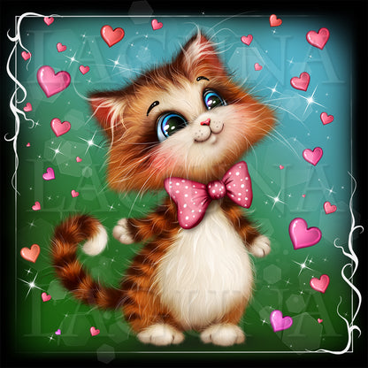 Valentine Kitty in Hearts