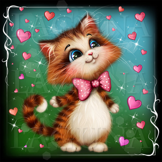 Valentine Kitty in Hearts