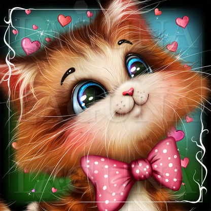 Valentine Kitty in Hearts