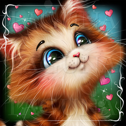 Valentine Kitty in Hearts