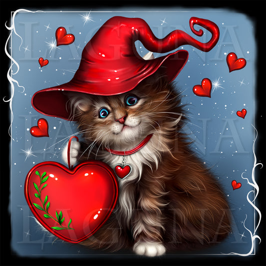 Valentine Kitty in Red Hat