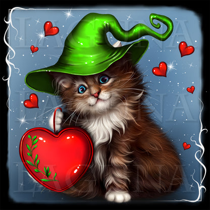 Valentine Kitty in Red Hat