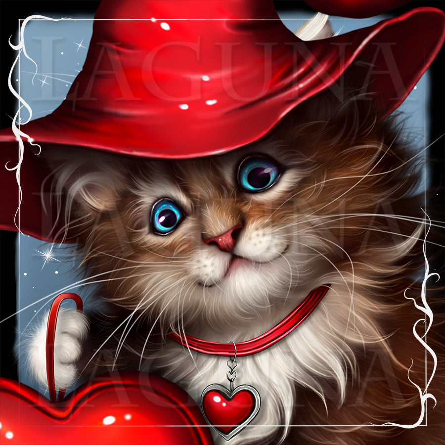 Valentine Kitty in Red Hat