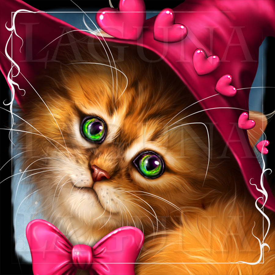 Valentine Kitty with Heart-Shaped Balloon