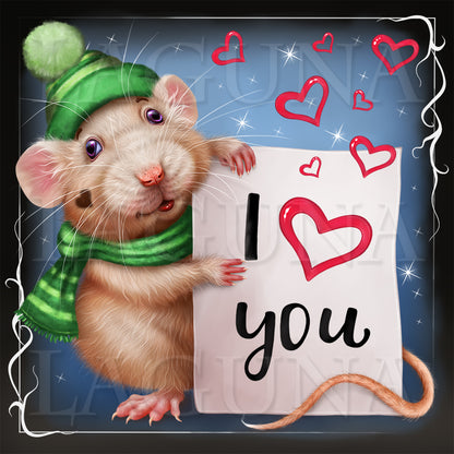 Valentine Mouse with Love Letter