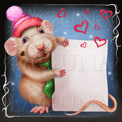 Valentine Mouse with Love Letter