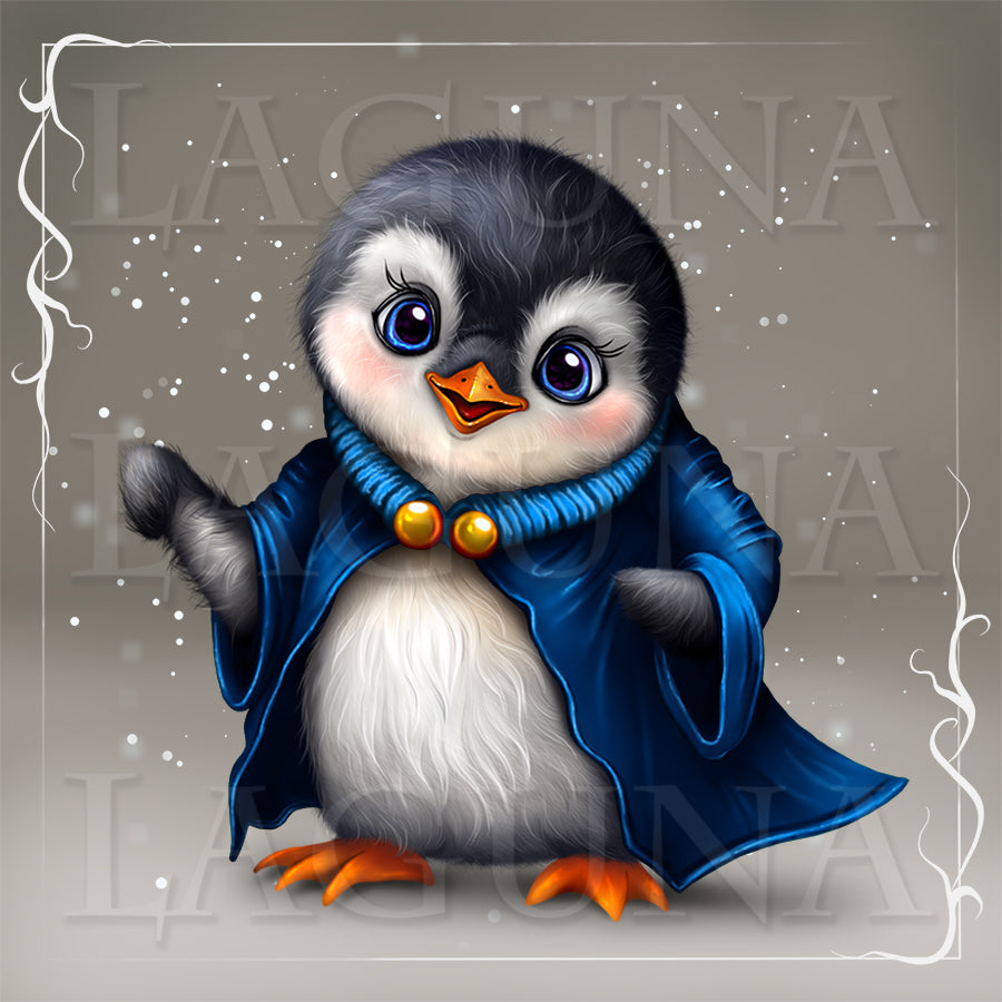 Valentine Wizard Penguin with Lantern