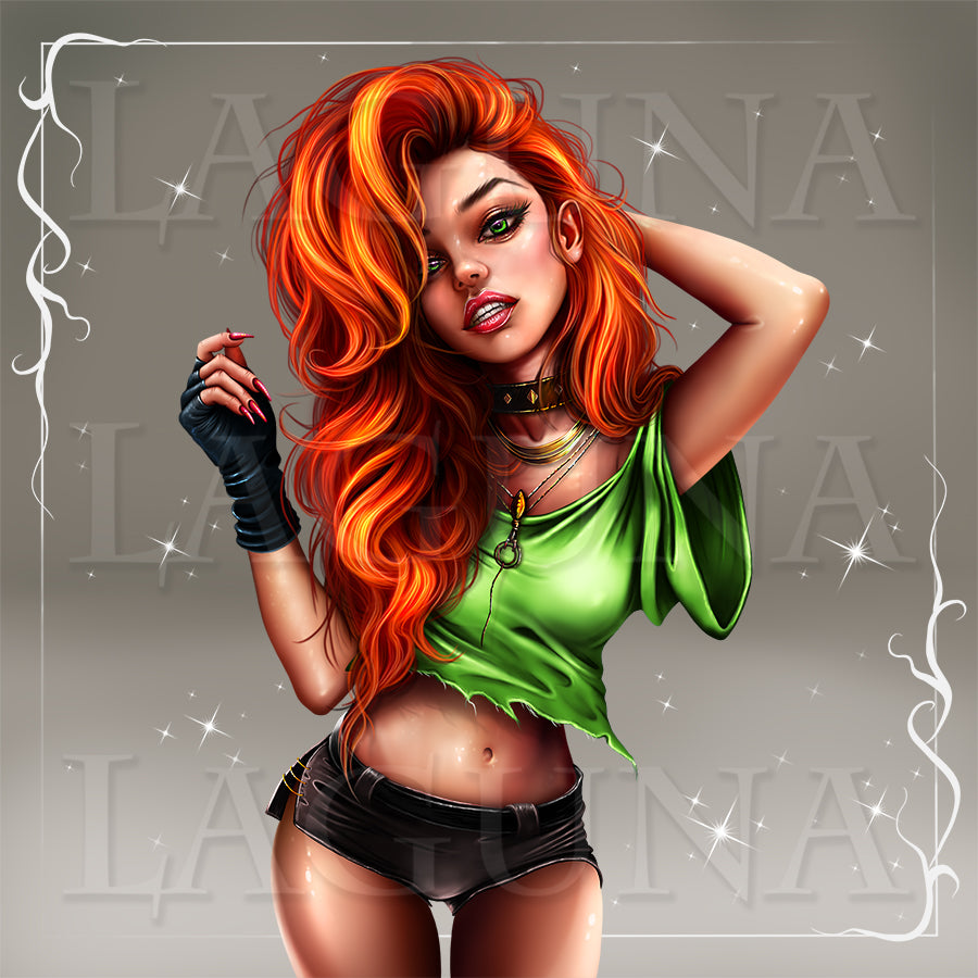 Vampire Girl with Kitty in Bag