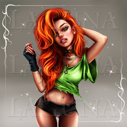 Vampire Girl with Kitty in Bag