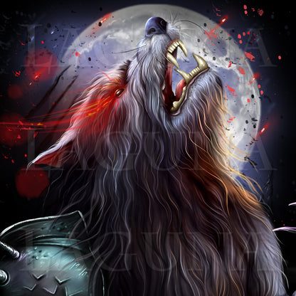 Werewolf Howling at the Moon